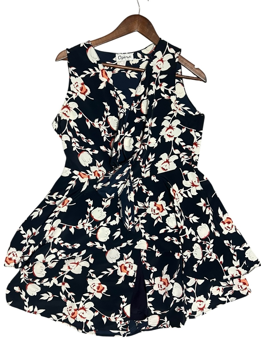 Opera Vintage 90s Navy Floral Two Piece Skort Set Large Made in USA Romantic